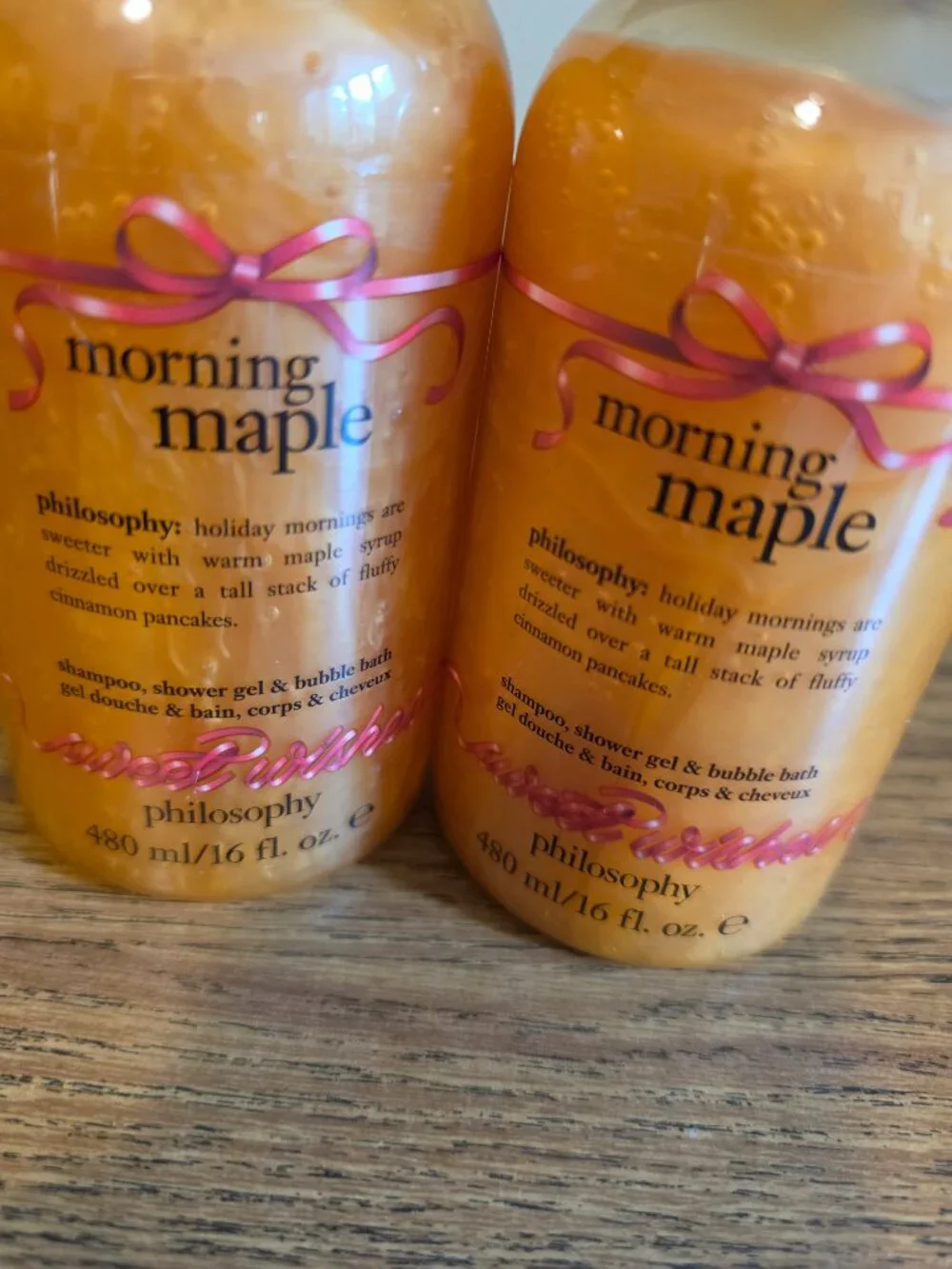 NEW Philosophy Morning Maple Shampoo Shower Gel SET of 2 16 oz